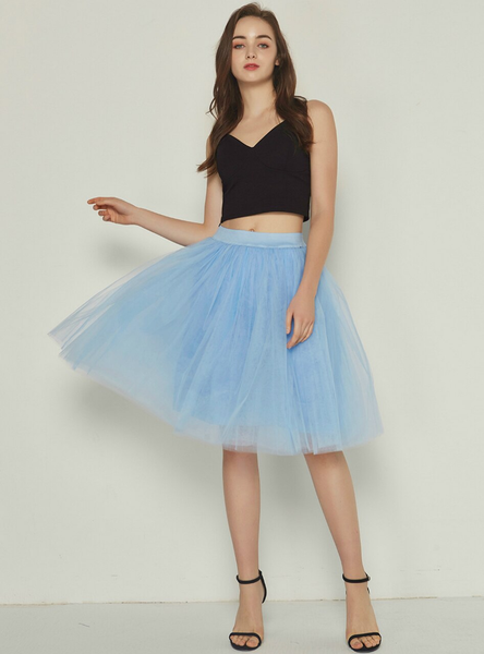 Lake Blue 5 Layer Mesh Tutu Skirt