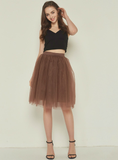 Coffee 5 Layer Mesh Tutu Skirt
