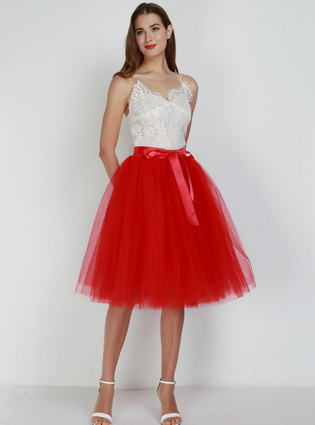 7 Layers Red Tulle Tutu Skirt