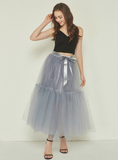 4 Layers Gray Tulle Tutu Skirt