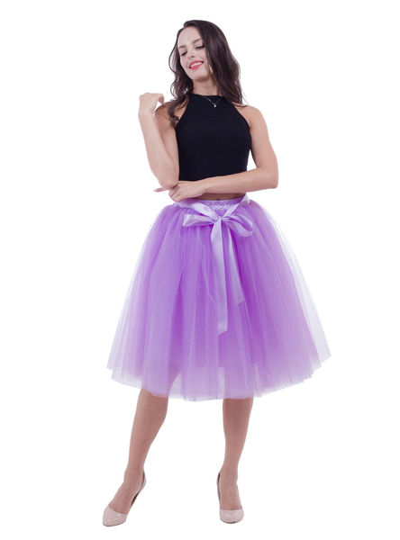 Lavender Belt Puff Tulle Skirt