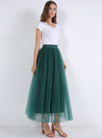Dark Green Mesh Tulle Tutu Skirt