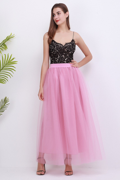 Rubber Red Mesh Tulle Tutu Skirt