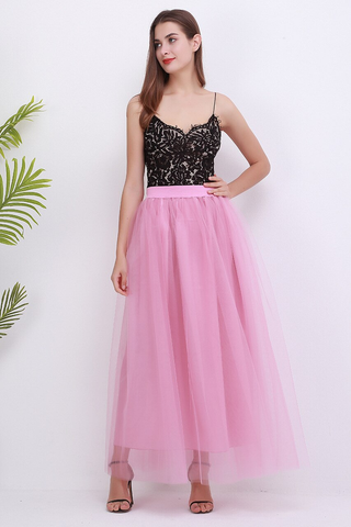 Rubber Red Mesh Tulle Tutu Skirt