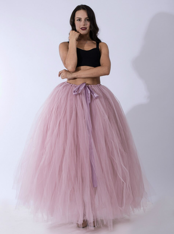 Dusty Pink Tulle Long Tutu Skirt