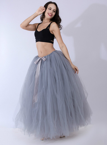 Gray Tulle Puff Tutu Skirt