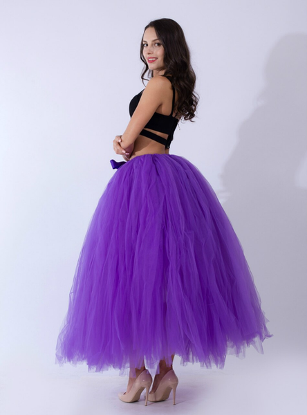 Women's Purple Tulle Puff Tutu Skirt