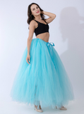 Women's Sky Blue Tulle Puff Tutu Skirt