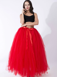 Women's Red Tulle Puff Tutu Skirt