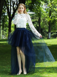 Navy Blue Swallowtail Gauze Tutu Skirt