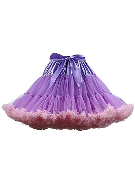 Purple Pink Puffy Tulle Tutu Skirt