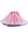 Pink White Puffy Tulle Tutu Skirt