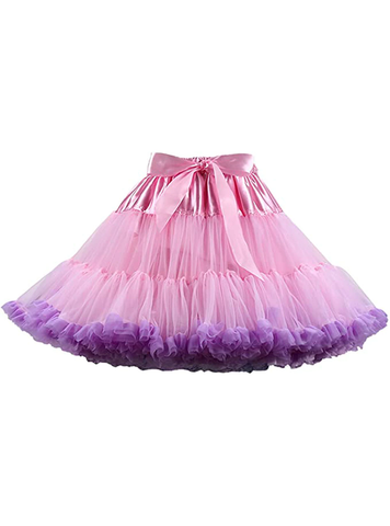 Pink Purple Puffy Tulle Tutu Skirt