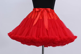 Red Puffy Tulle Tutu Skirt