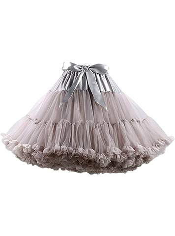 Gray Puffy Tulle Tutu Skirt