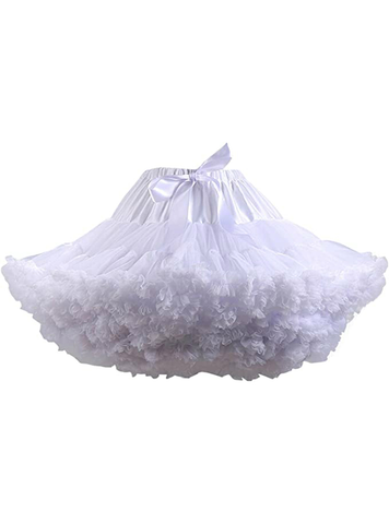 White Puffy Tulle Tutu Skirt