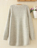 Women O Neck Long Sleeve Mini Sweater Dresses
