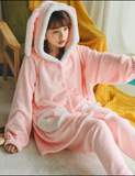 PINK RABBIT FLANNEL PAJAMAS THICKEN ADD VELVET SUIT