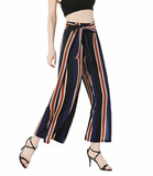 Trendy Striped Slit High Waist Skirt