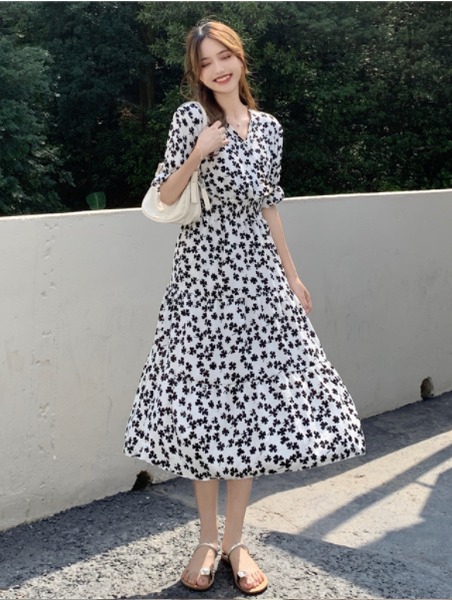 Print Midi Sleeveless Plus Size Dress