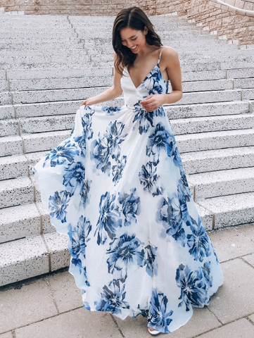 Bohemia Floral Sleeveless Waisted Maxi Dress