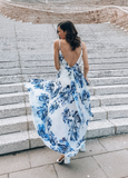 Bohemia Floral Sleeveless Waisted Maxi Dress