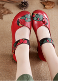 Chic Denim Embroidery Platform Sandals