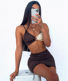 Fashion Backless Spaghetti Strap V Neck Club Party Mini Dresses