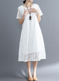 Women Vintage Ladies Lace Boho Summer Long Dress