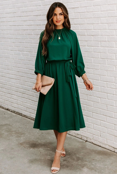 Fashion Lace O Neck Elegant Ladies Sexy Big Swing Party Dresses