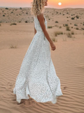 Women Stylish Summer V-neck Tassel Sleeveless Maxi Dresses