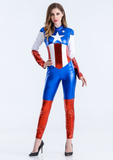 Halloween Adult Kids Captain Cosplay Woman Jumpsuits Superhero