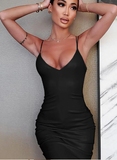 Women Fashion Summer Sexy Mini Skin Tight Spaghetti Strap Dress