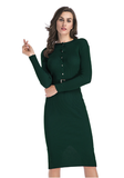 Fashion Women's Sexy Turtleneck Bodycon Solid Slim Dress