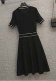 Vintage O Neck Solid Knitted Summer Dresses
