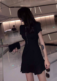 Women Casual One Piece Sexy Buckle Dress