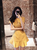 Women Casual One Piece Sexy Buckle Dress