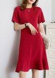 Sexy Summer New Red Short-sleeved Dress