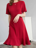 Sexy Summer New Red Short-sleeved Dress