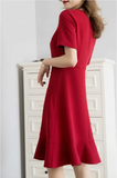 Sexy Summer New Red Short-sleeved Dress
