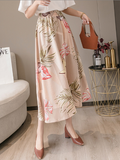 wholesale high waist floral chiffon print skirt