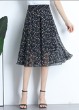 Summer Skirt Female Joker Floral Long Thin High-waisted Korean version of A-shaped skirt