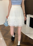 fashion black female print high waist skirt white black retro pleated mini skirt