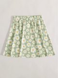 printed floral skirt green fresh skirt