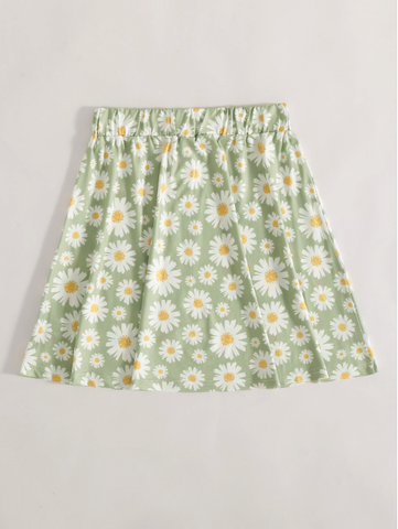 printed floral skirt green fresh skirt