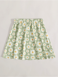 printed floral skirt green fresh skirt