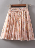 fashion chiffon small fresh skirt skirt pleated floral skirt