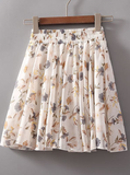 fashion chiffon small fresh skirt skirt pleated floral skirt