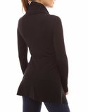 Cable Knit Asymmetrical Long Cardigan V-Neck Long Sleeve Winter Cardigans