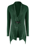Cable Knit Asymmetrical Long Cardigan V-Neck Long Sleeve Winter Cardigans